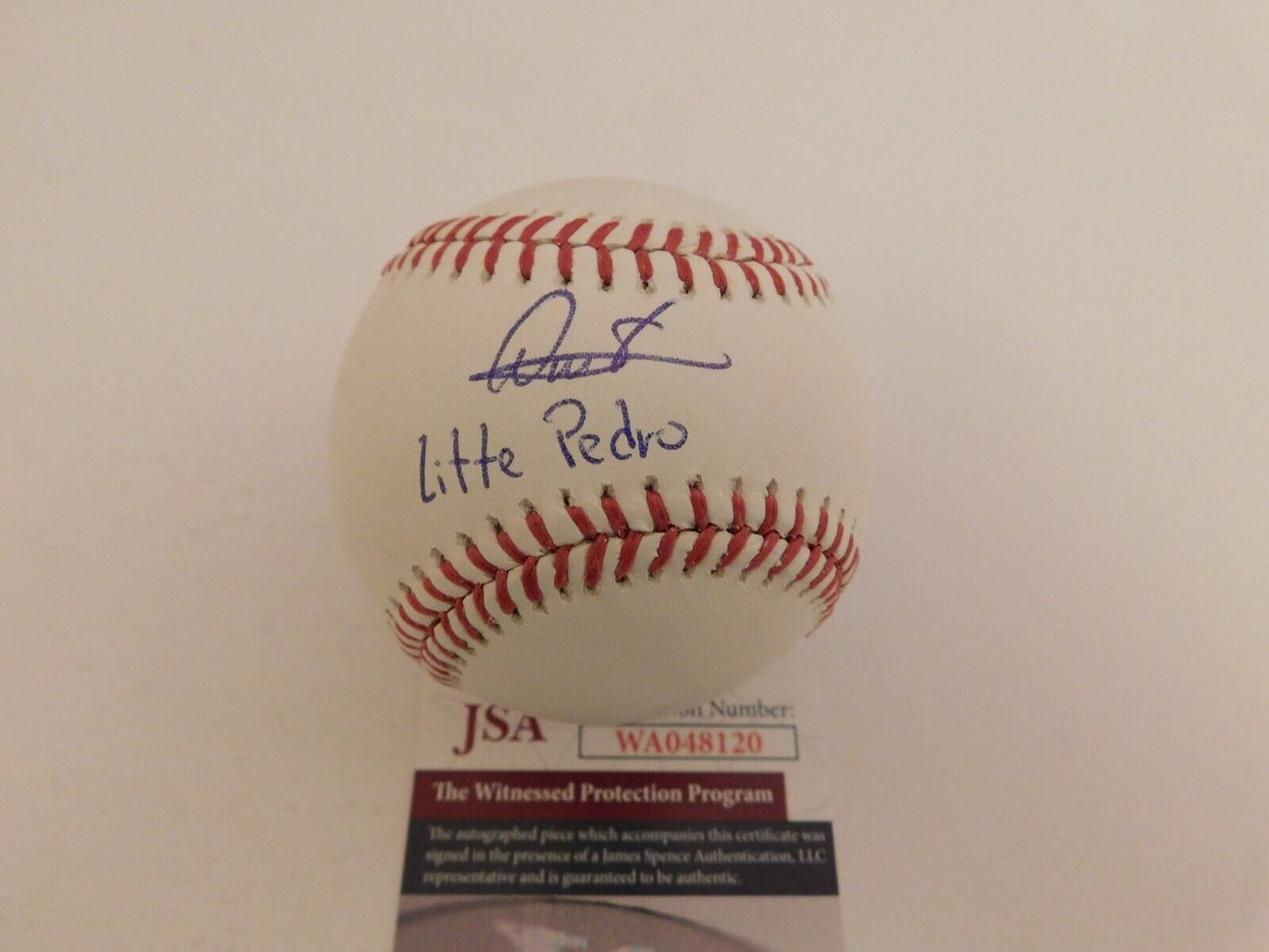 Deivi Garcia Signed OML Baseball " Little Pedro " Inscribed JSA COA