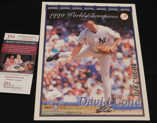 DAVID CONE Signed 2000 Collectors Series 8x10 Photo New York Yankees JSA COA (B)