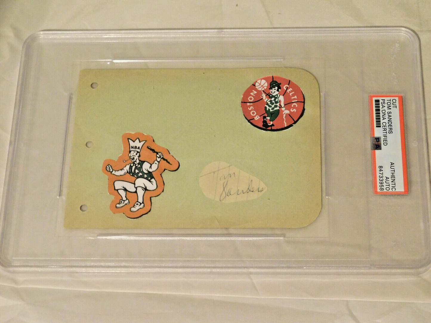 Tom Sanders Signed & Autographed Cut PSA Slabbed Boston Celtics