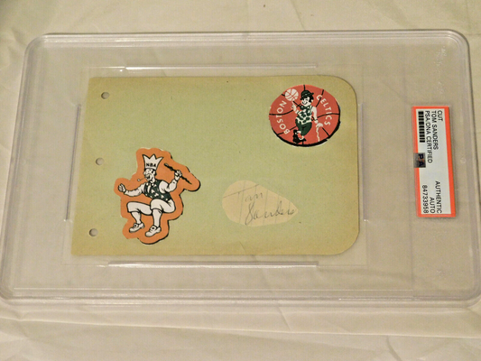 Tom Sanders Signed & Autographed Cut PSA Slabbed Boston Celtics