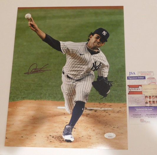 Deivi Garcia Signed Autographed 11x14 Vertical Pitching Photo New York Yankees JSA COA