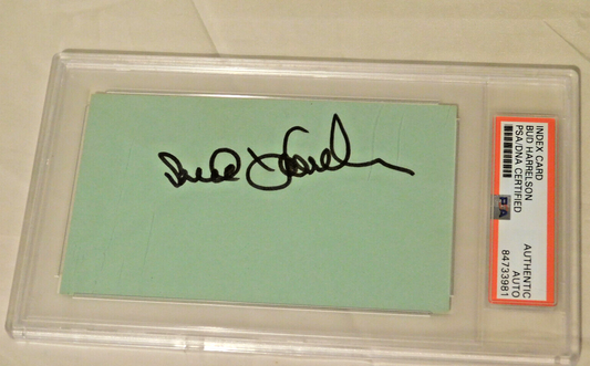 Bud Harrelson Signed & Autographed Index Card NY Mets 1969 World Series PSA Slabbed