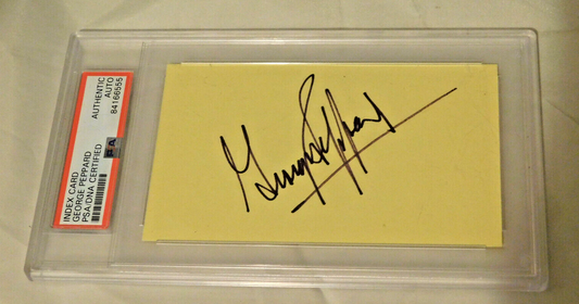 George Peppard (D.1994) Signed Index Card PSA Slab A-Team  Breakfast at Tiffanys