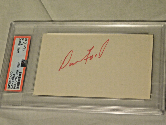 DAN FORD SIGNED INDEX CARD 1983 WS CHAMPS ORIOLES PSA/DNA SLAB Authentic