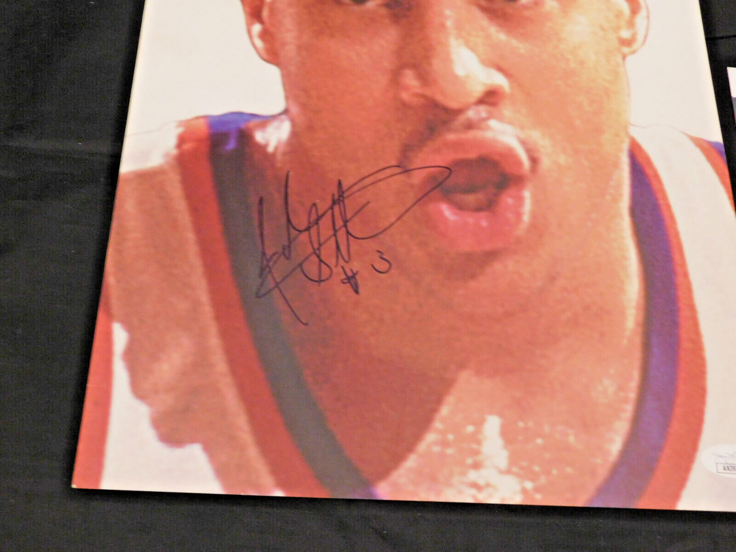 John Starks Signed 10x16 Cardboard Coca-Cola Promotional Photo New York Knicks JSA COA