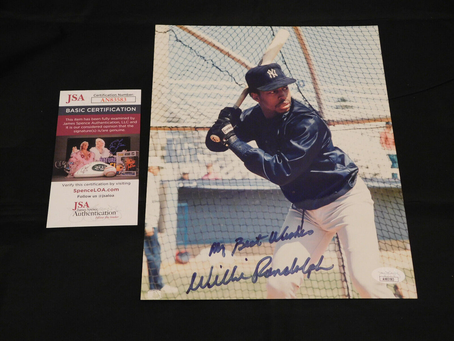 WILLIE RANDOLPH Signed / Autographed 8x10 Photo New York Yankees JSA COA