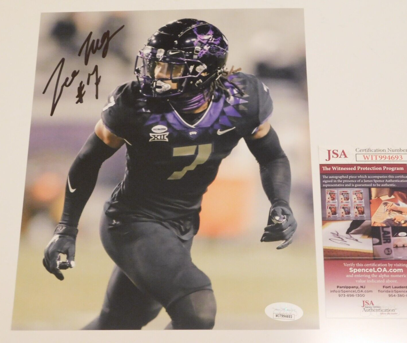 Trevon Moehrig Signed Autographed 8x10 Photo Las Vegas Raiders JSA COA TCU (A)