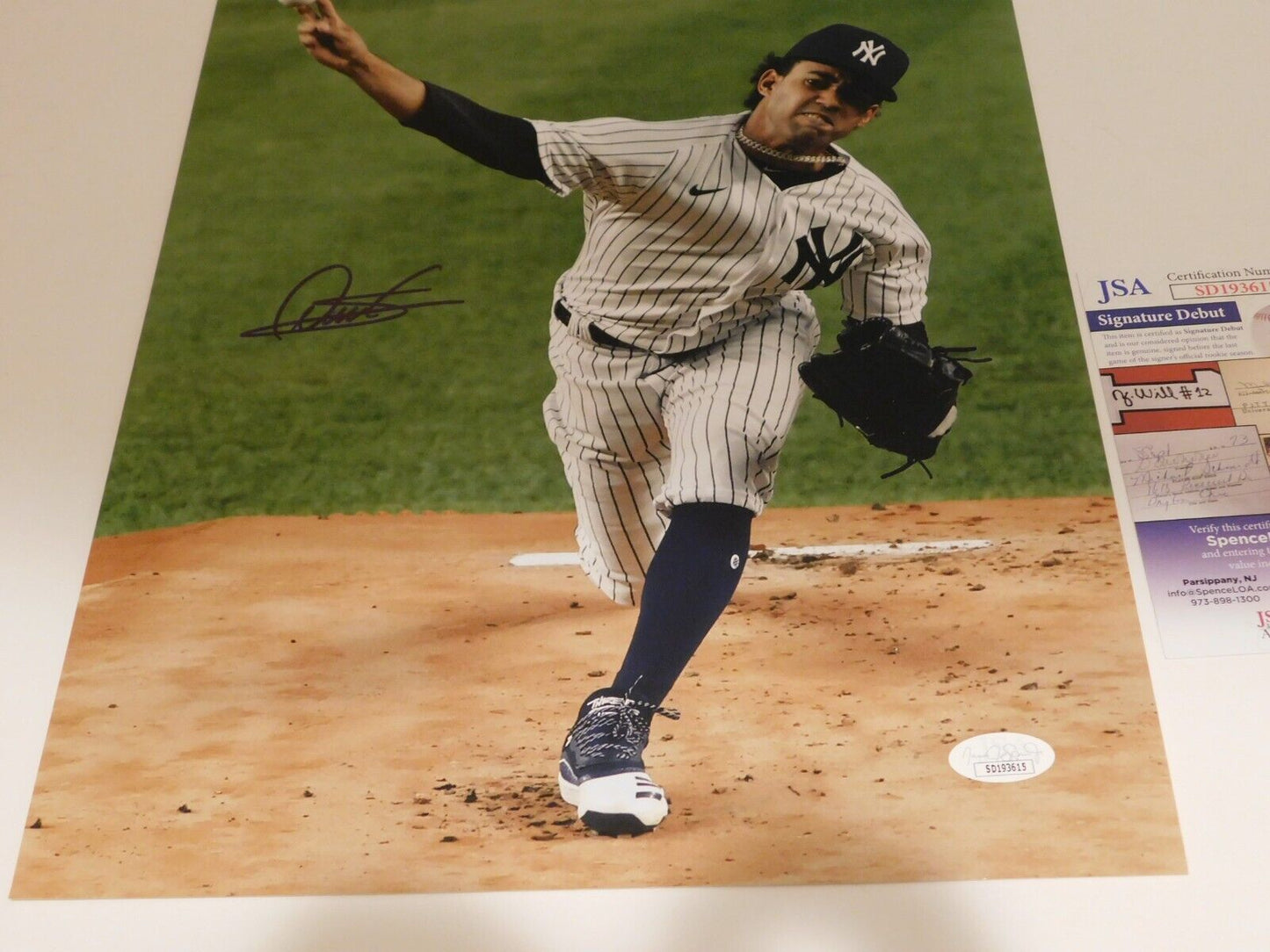 Deivi Garcia Signed Autographed 11x14 Vertical Pitching Photo New York Yankees JSA COA