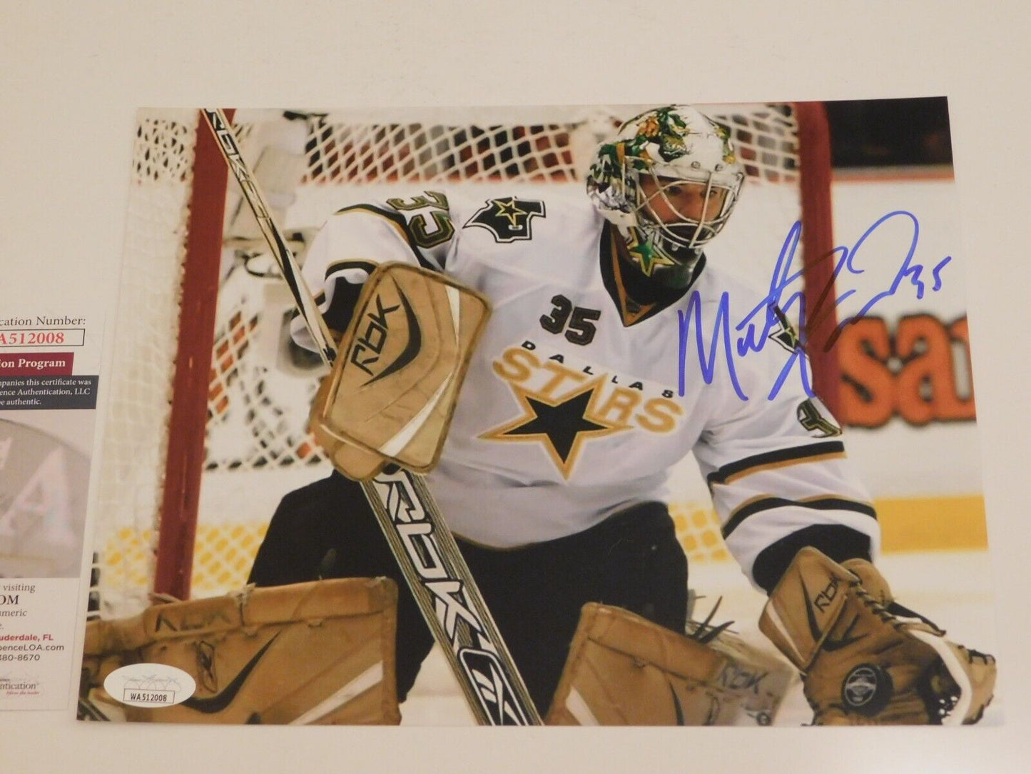 Marty Turco Signed Autographed 8x10 Photo Dallas Stars JSA COA