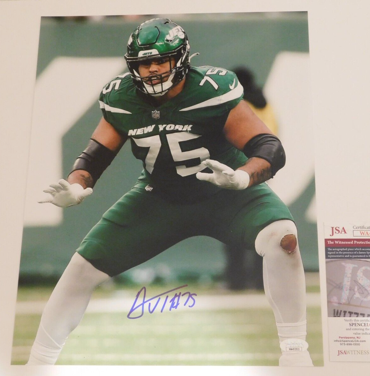 Alijah Vera-Tucker Signed Autographed 11x14 Photo New York Jets USC JSA COA (E)