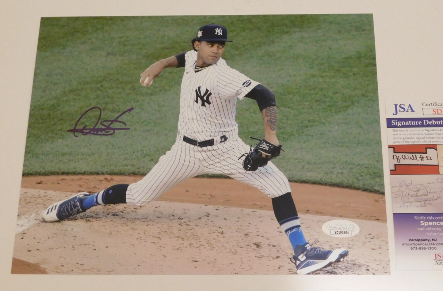 Deivi Garcia Signed Autographed 8x10 Photo New York Yankees JSA COA SD Debut (B)