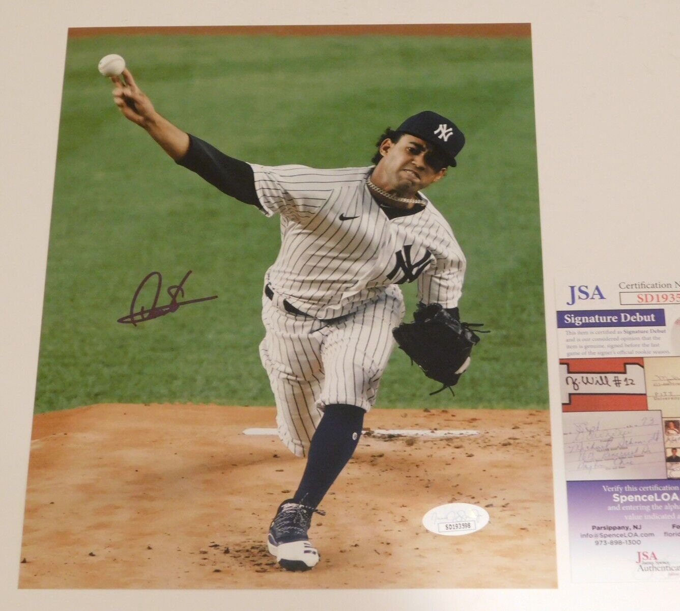 Deivi Garcia Signed Autographed 8x10 Photo New York Yankees JSA COA SD Debut (E)