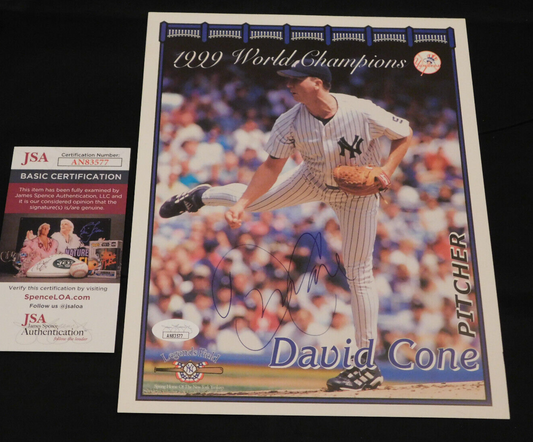 DAVID CONE Signed 2000 Collectors Series 8x10 Photo New York Yankees JSA COA