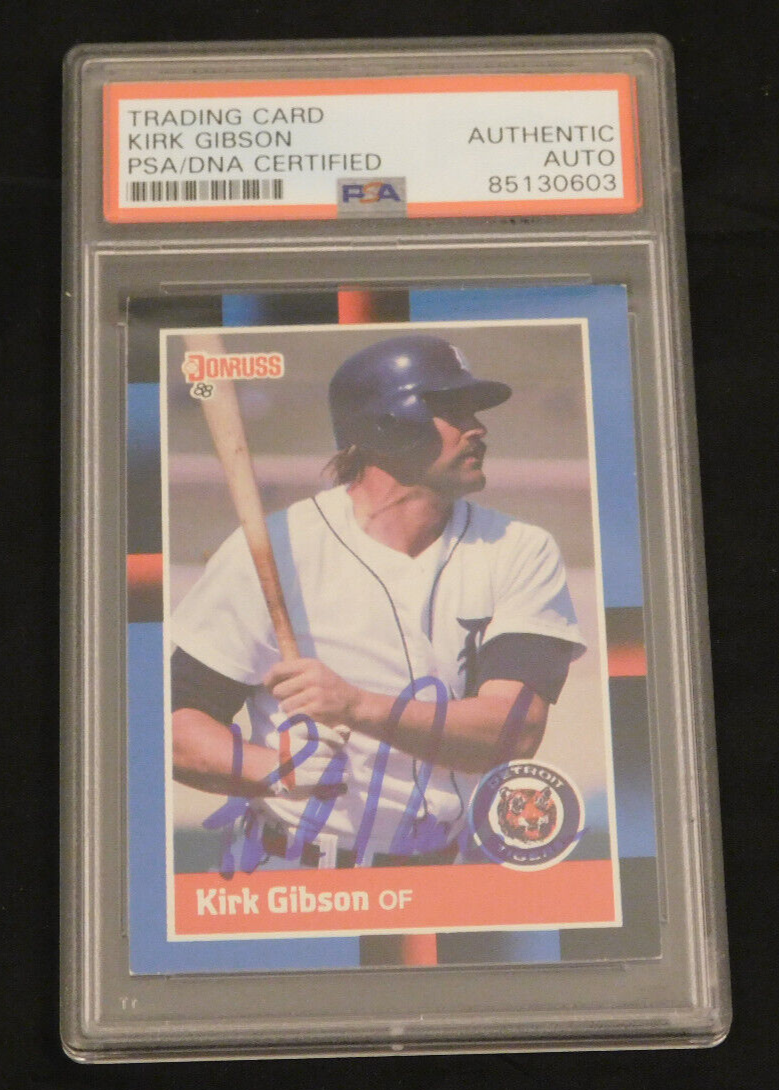 Kirk Gibson Signed / Autographed 1988 Donruss Baseball Card #275 PSA Slab