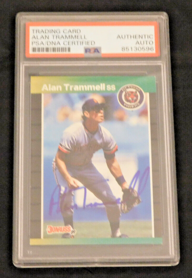 Alan Trammell Signed / Autographed 1989 FDonruss Baseball Card #180 PSA Slab HOF