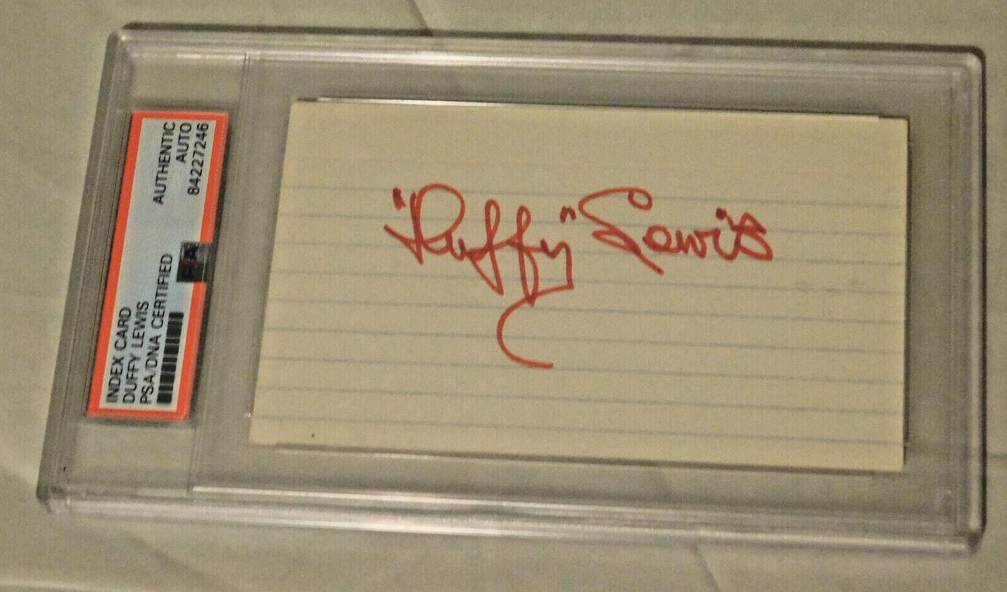 DUFFY LEWIS (D. 1979) Signed & Autographed Index Card PSA Slabbed Red Sox WS Champ