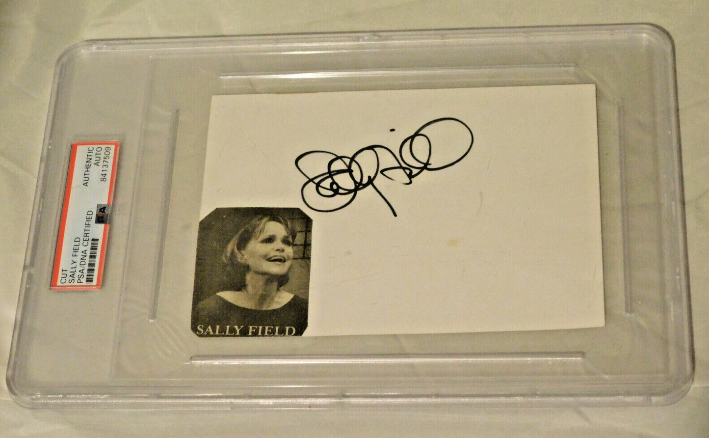 Sally Field Signed / Autographed Cut PSA/DNA Slab Norma Rae 1979 Oscar Award