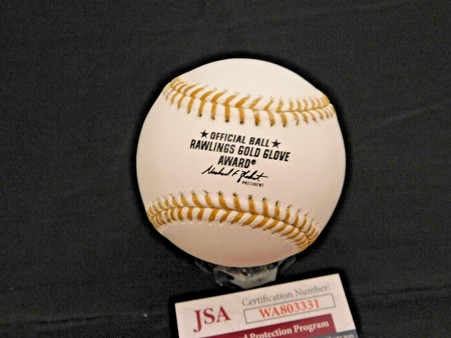 STEVEN KWAN Signed / Autographed OML Gold Glove Baseball JSA COA