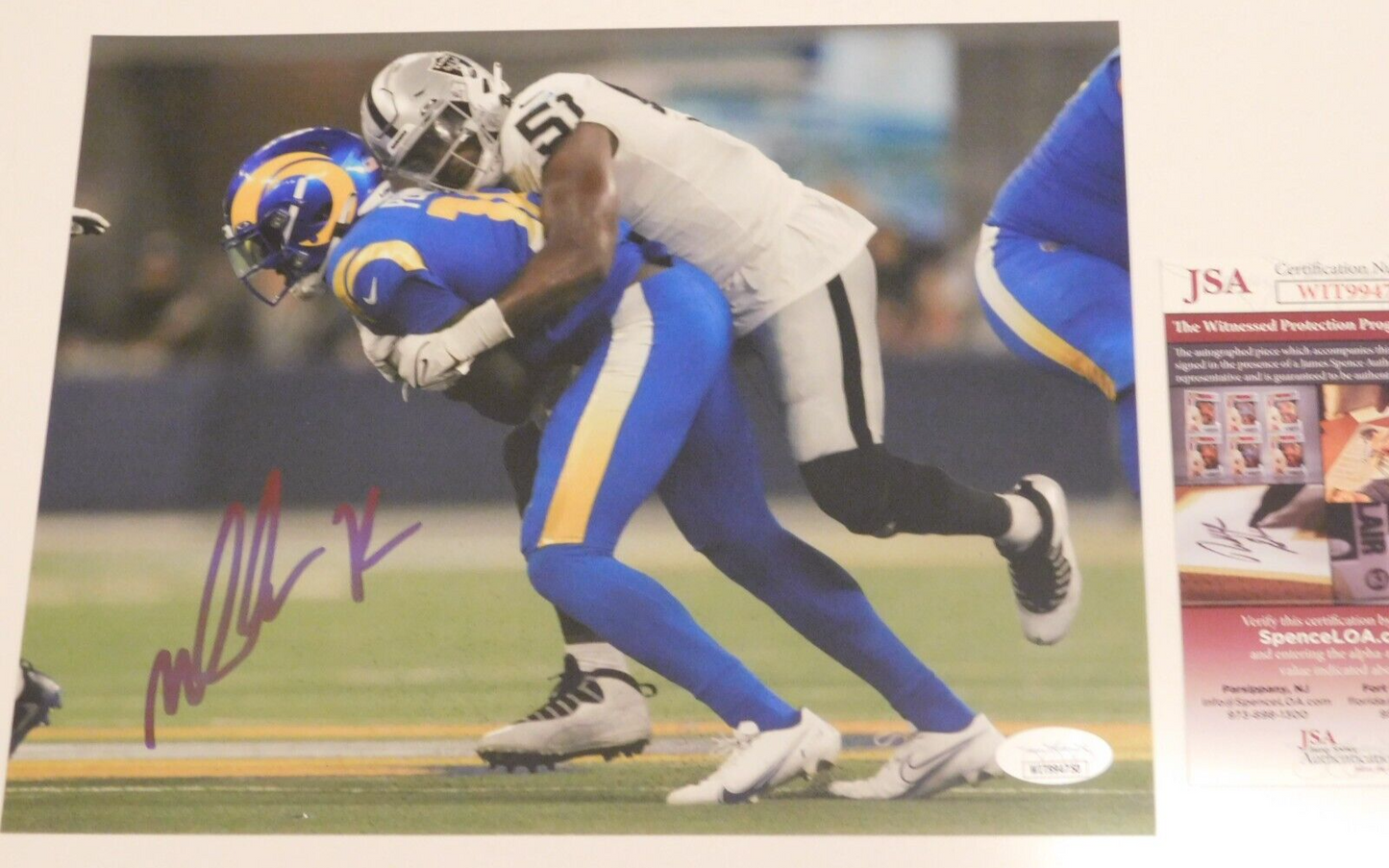 Malcolm Koonce Signed Autographed 8x10 Photo Las Vegas Raiders JSA COA Buffalo A