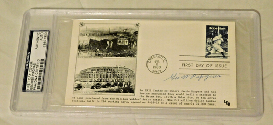 GEORGE PIPGRAS (D. 1986) SIGNED & AUTOGRAPHED FIRST DAY COVER PSA Slabbed