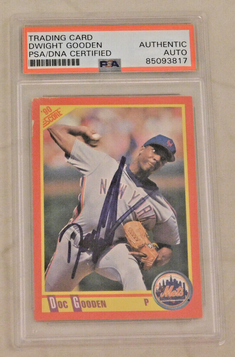 DOC GOODEN Signed / Autographed 1990 Score Baseball Card #313 PSA Slab